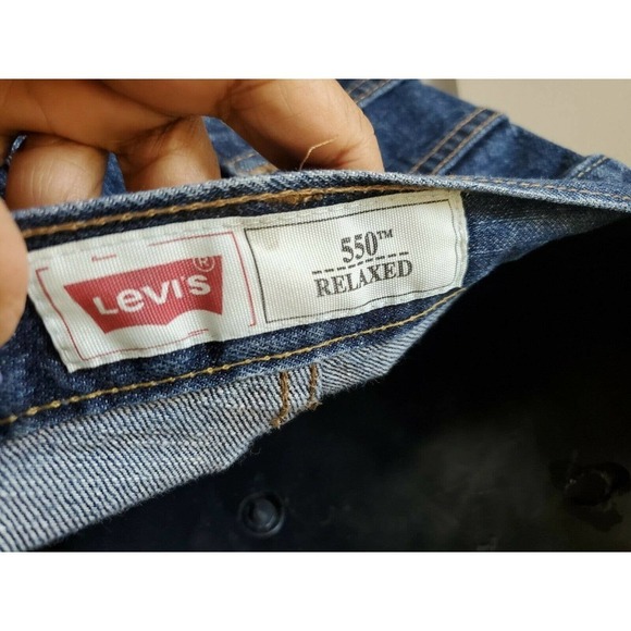 Levi's 550 Men's Blue Denim 100% Cotton Relaxed Fit 16 Husky Jeans Size 34/28 - Picture 8 of 10
